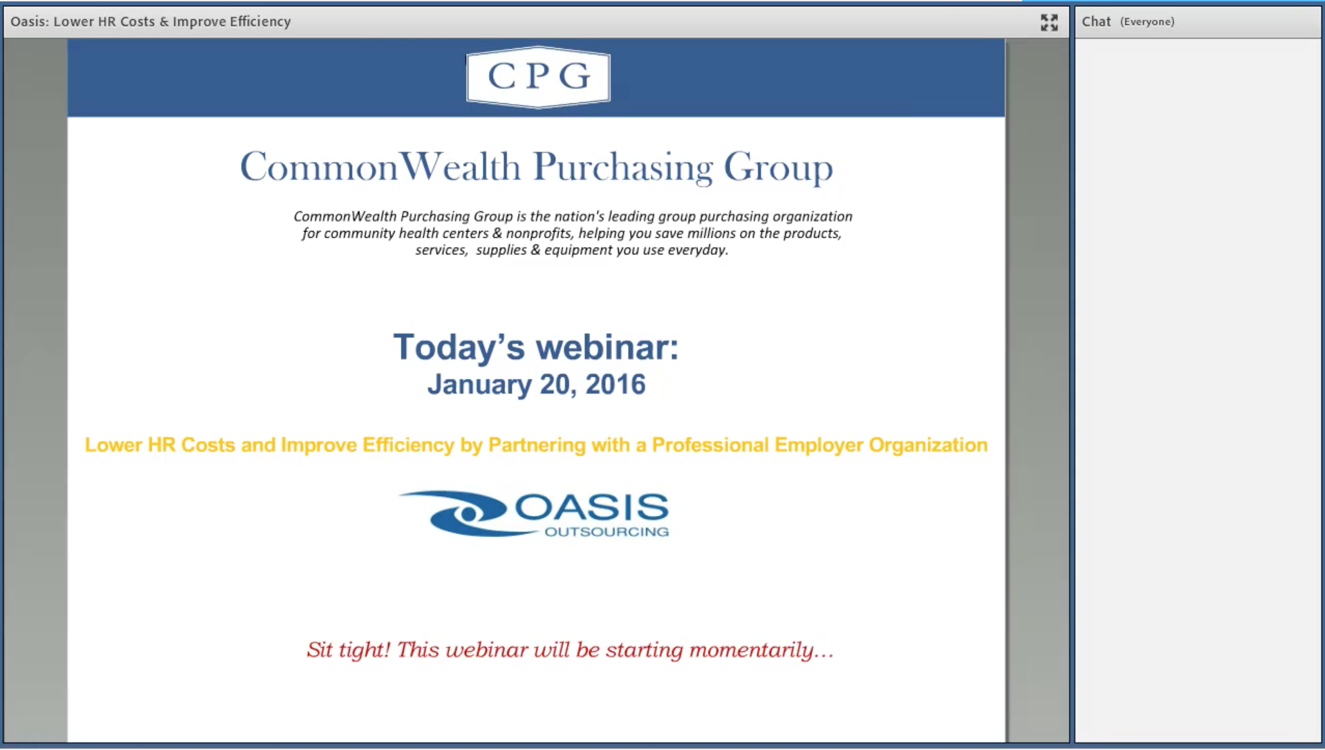 Oasis Outsourcing Webinar