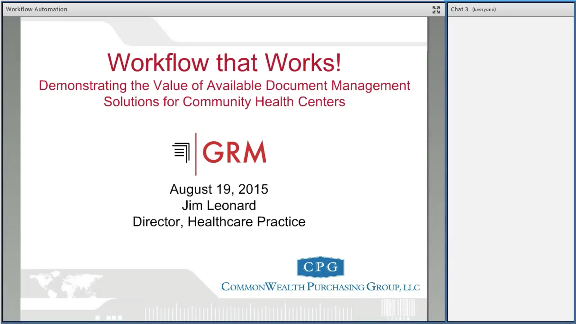GRM Webinar: Workflow that Works