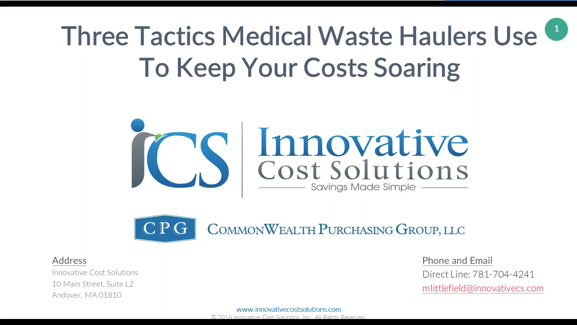 ICS Webinar: Medical Waste