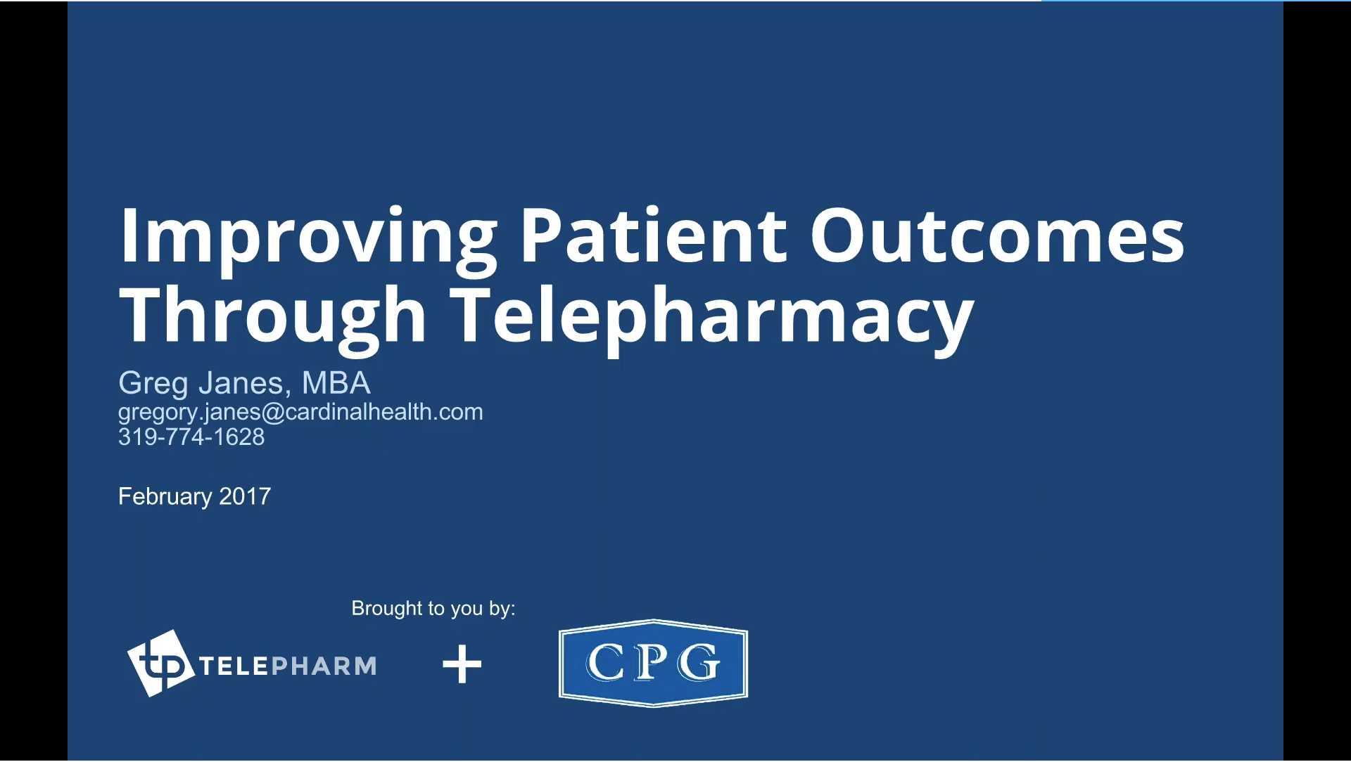 Cardinal Health Webinar: Telepharmacy